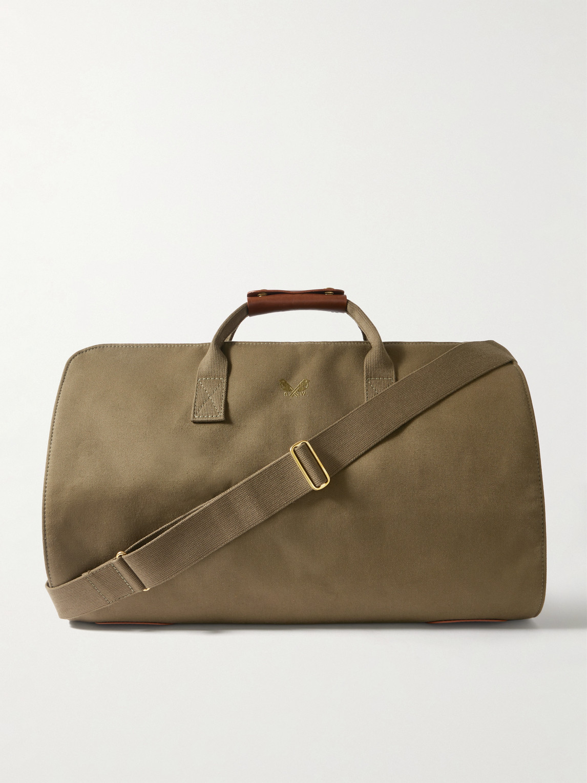 Bennett Winch – Leather-Trimmed Cotton-Canvas Suit Carrier and Holdall