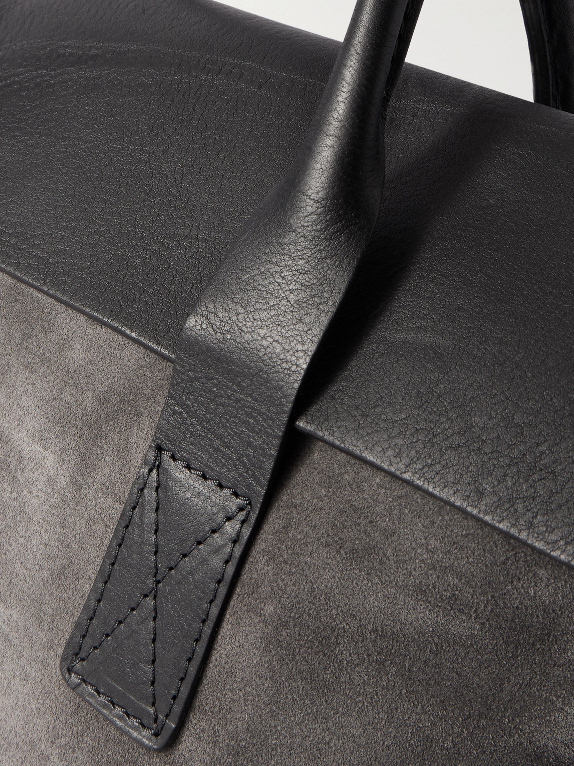Bennett Winch Suede And Leather Briefcase In Gray