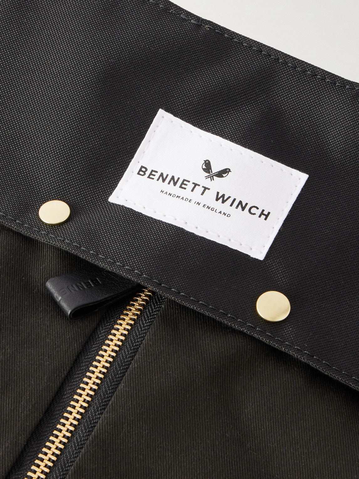Bennett Winch Trifold Leather-trimmed Cotton-canvas Suit Carrier In Black
