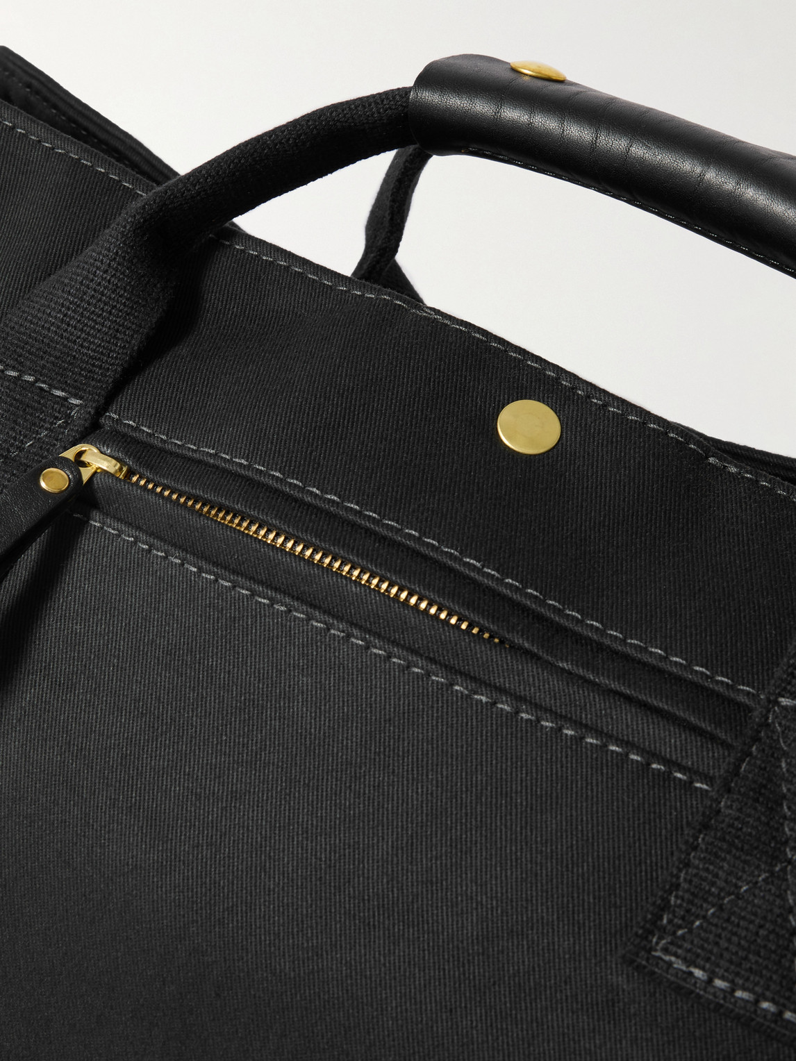 Bennett Winch Leather-trimmed Cotton-canvas Suit Carrier And Holdall In Black