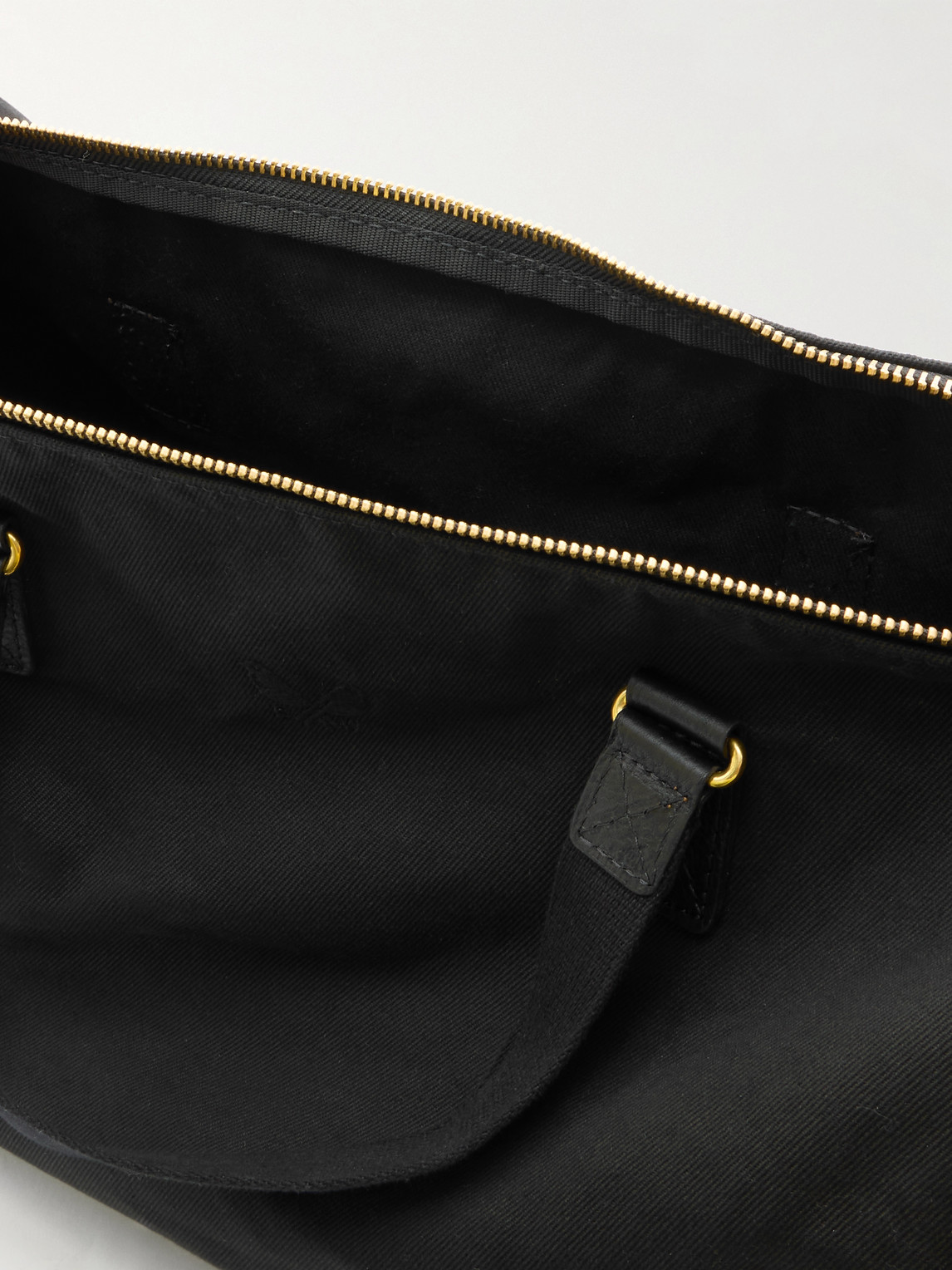 Bennett Winch Leather-trimmed Cotton-canvas Suit Carrier And Holdall In Black