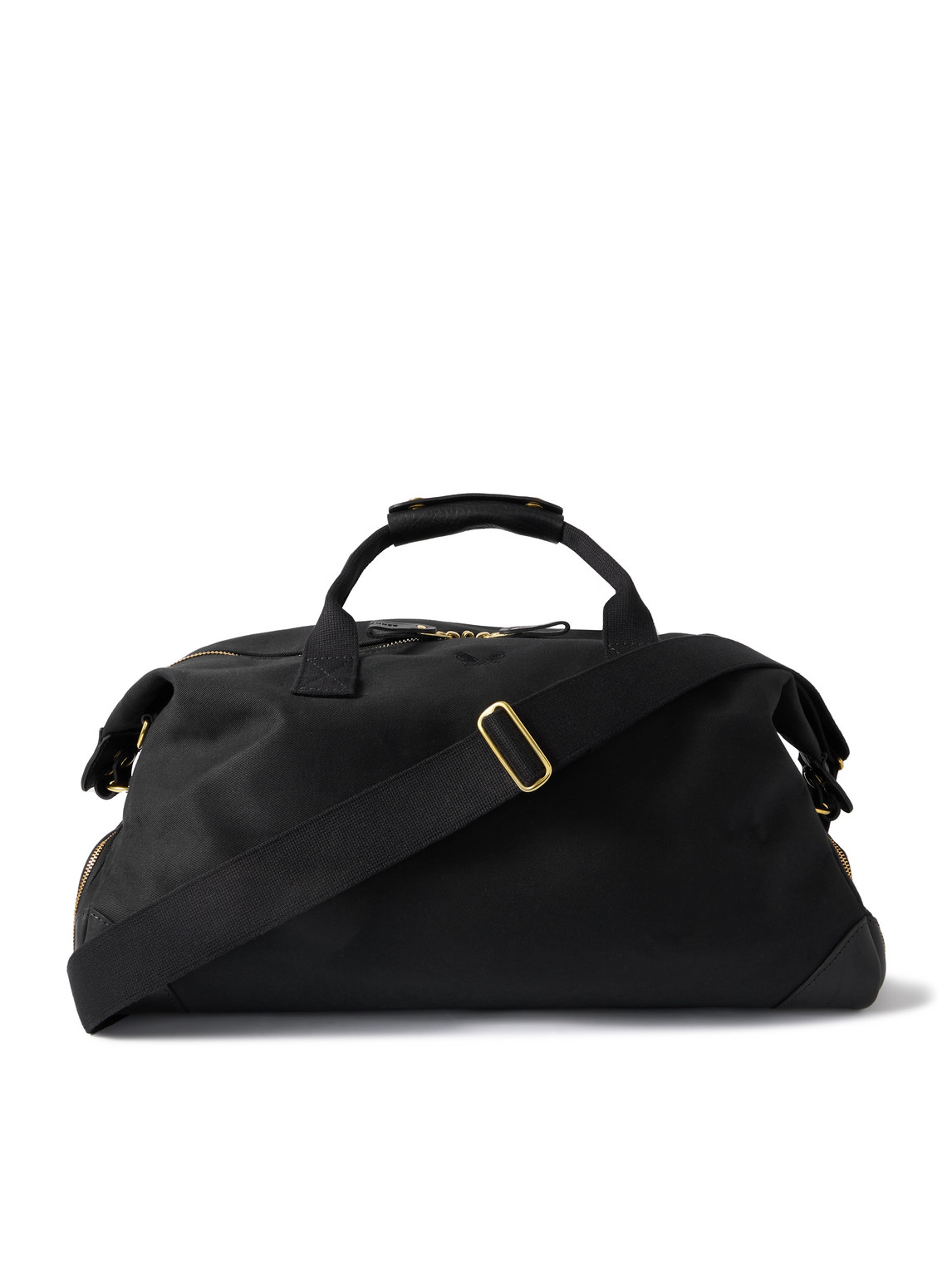 Bennett Winch Weekender Leather-trimmed Cotton-canvas Holdall In Black