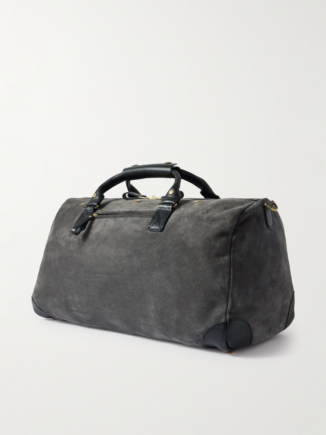  Bennett Winch - Commuter Leather-trimmed Suede Holdall - Men - Gray 