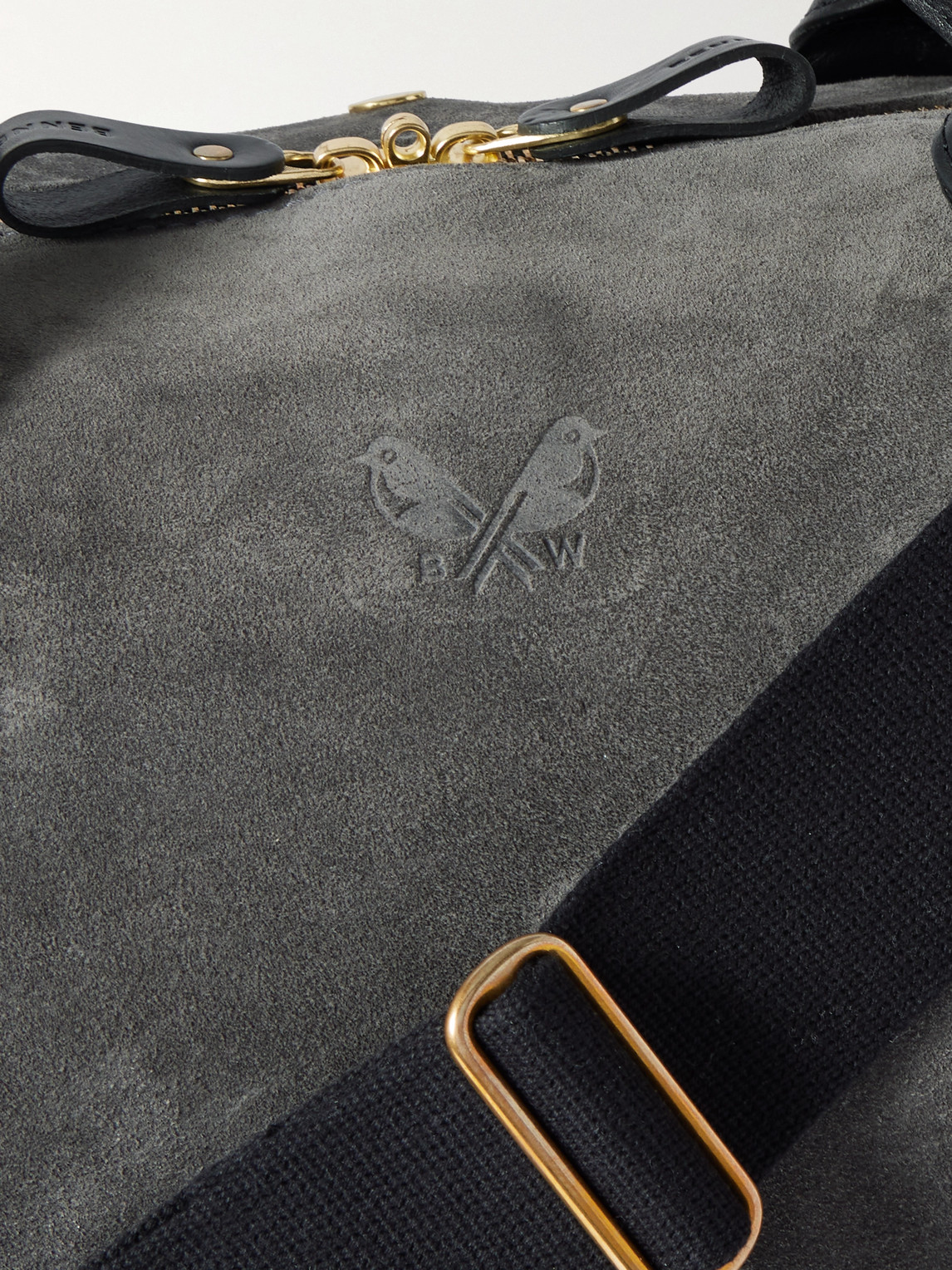  Bennett Winch - Commuter Leather-trimmed Suede Holdall - Men - Gray 