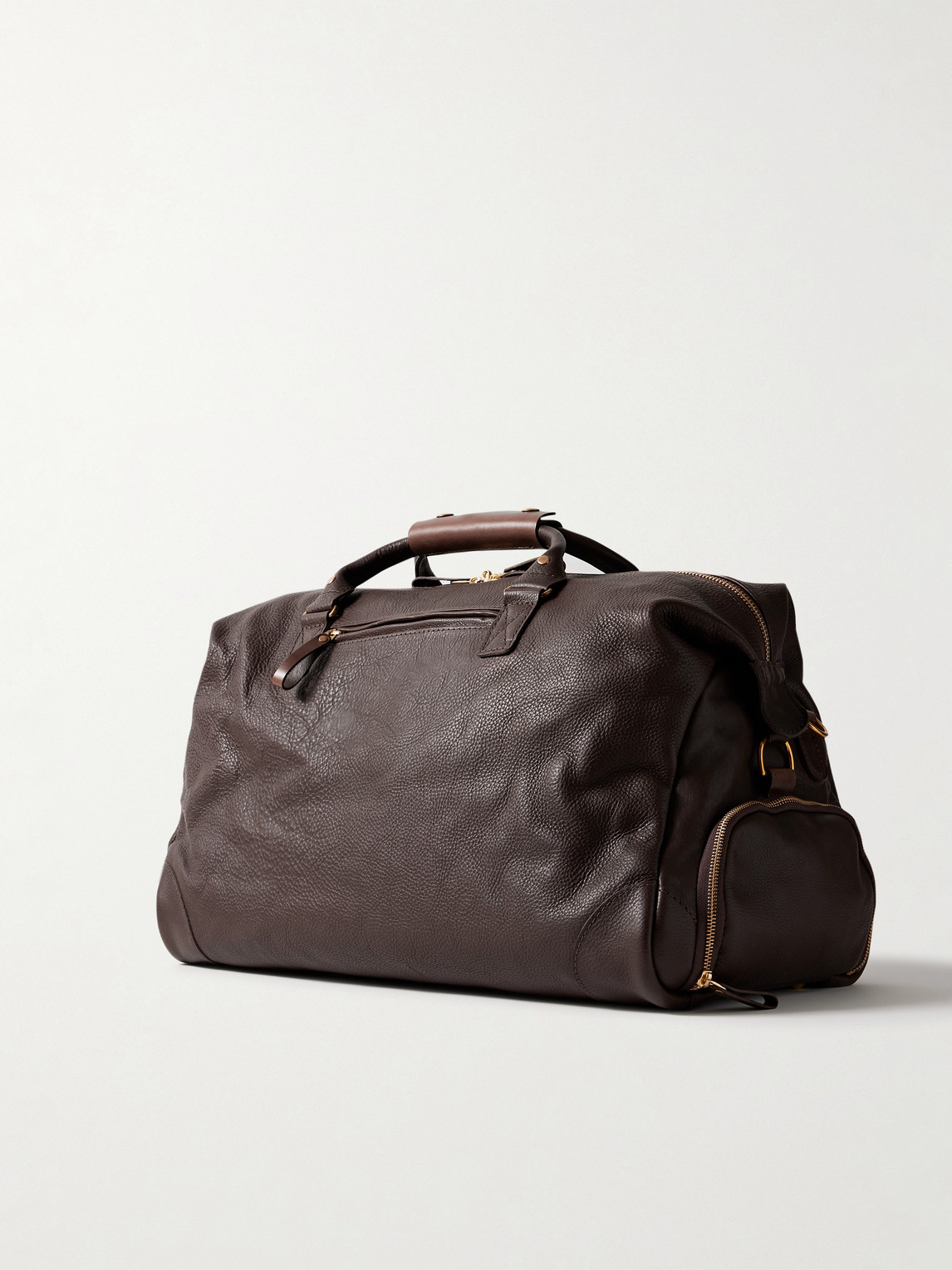 Bennett Winch Logo-debossed Full-grain Leather Weekend Bag In Brown