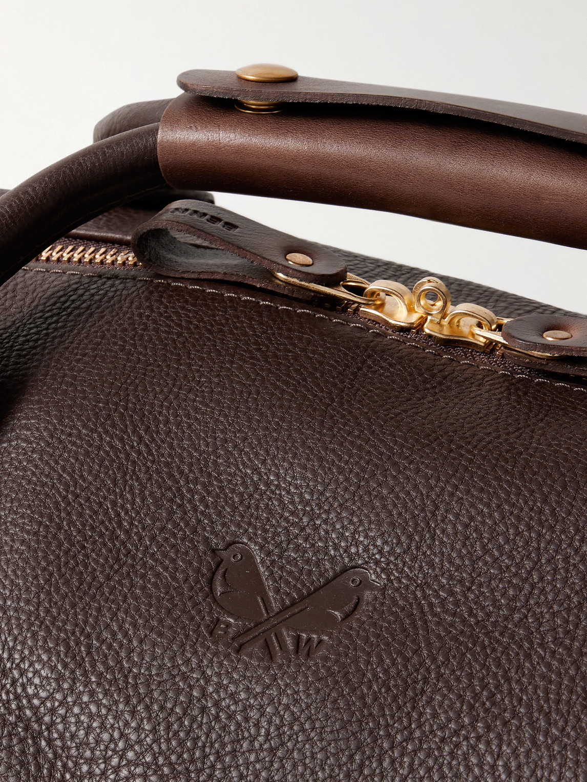 Bennett Winch Logo-debossed Full-grain Leather Weekend Bag In Brown