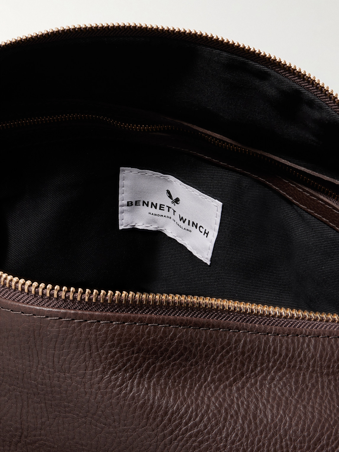 Bennett Winch Logo-debossed Full-grain Leather Weekend Bag In Brown