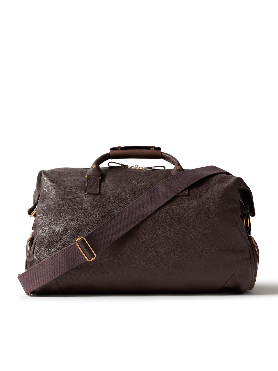 Bennett Winch Logo-debossed Full-grain Leather Weekend Bag In Brown