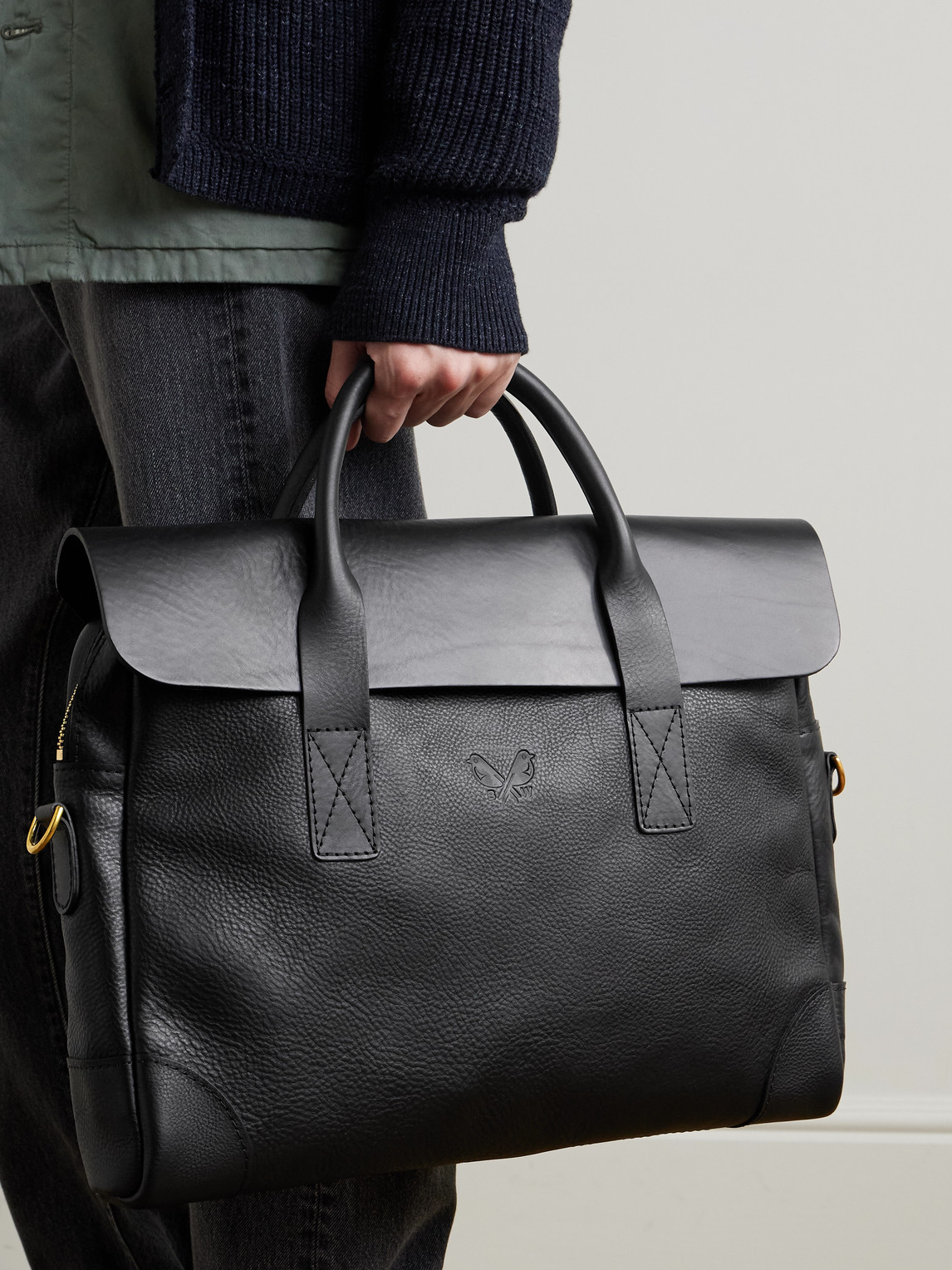 Bennett Winch Full-grain Leather Briefcase In Black