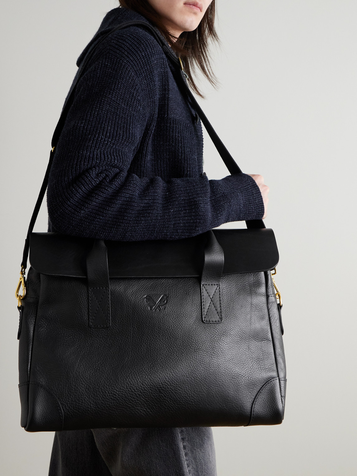 Bennett Winch Full-grain Leather Briefcase In Black