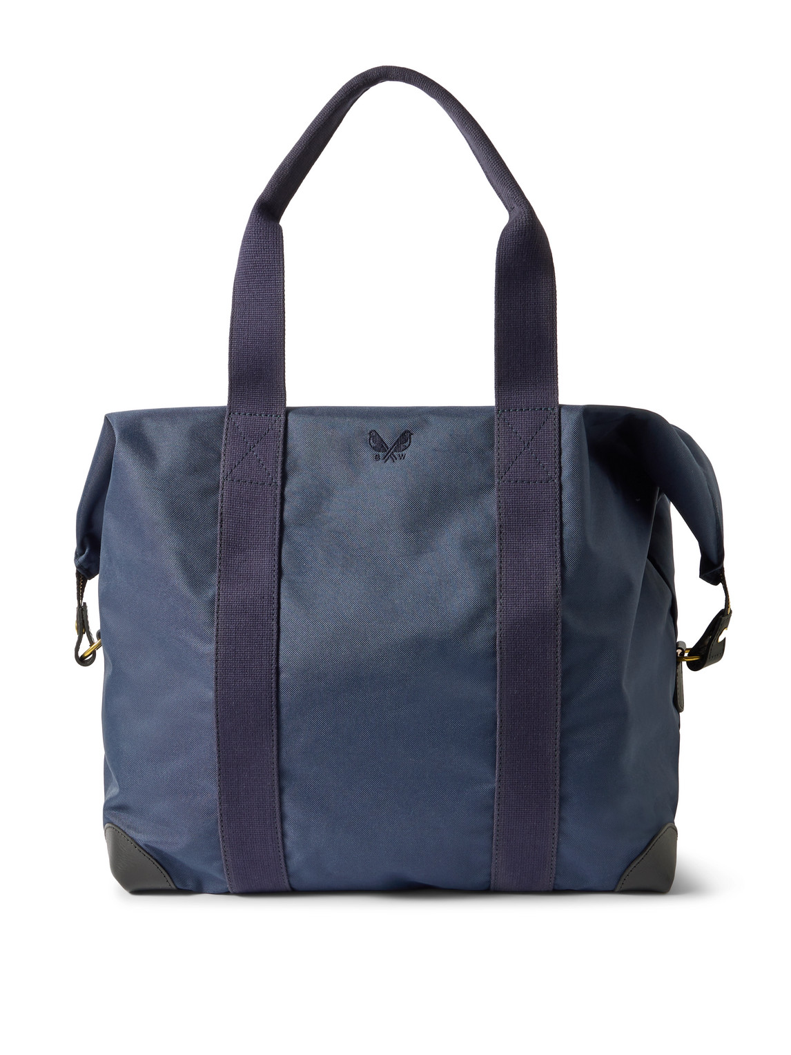 Bennett Winch Cargo Leather-trimmed Canvas Weekend Bag In Blue