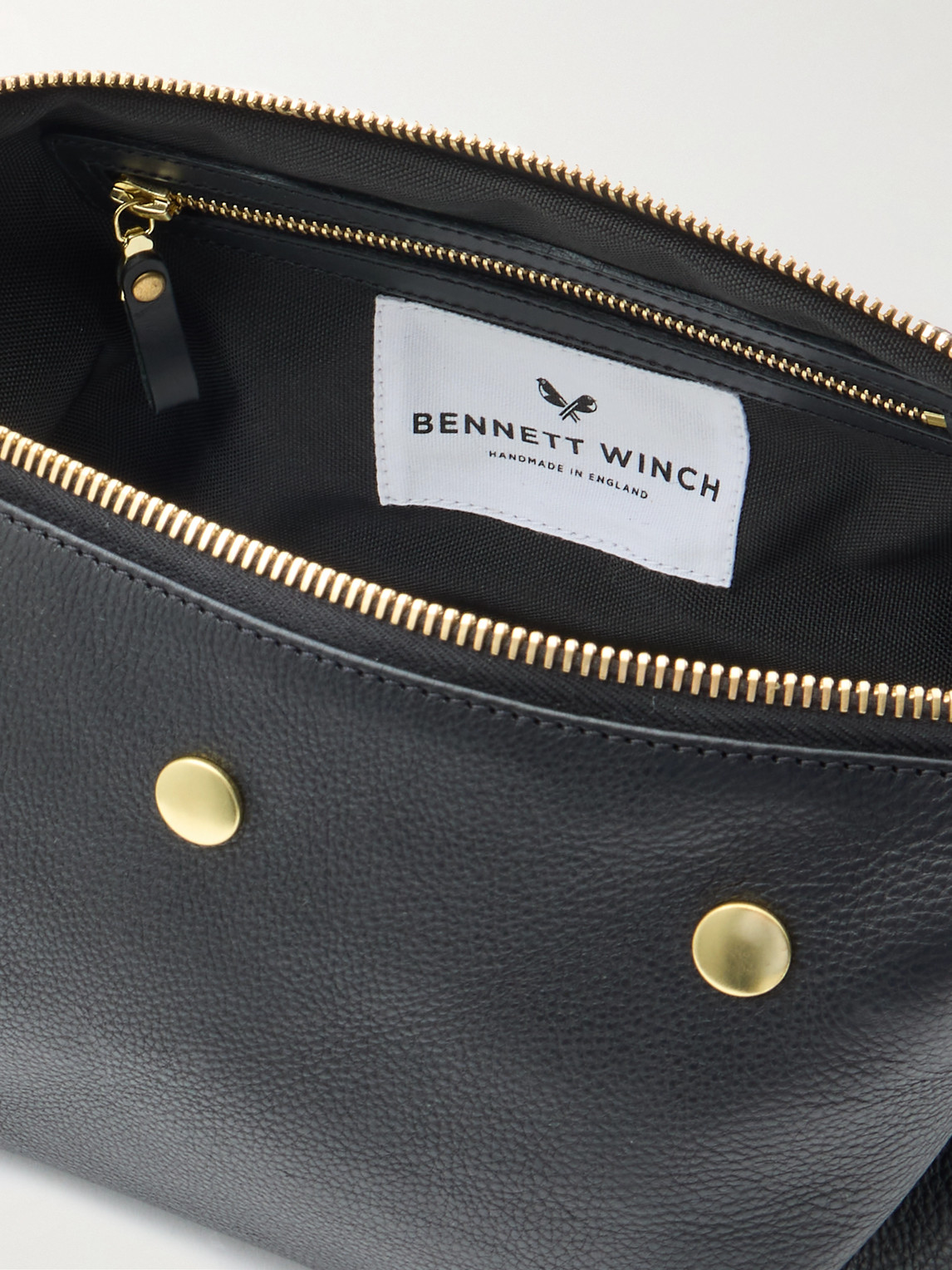Bennett Winch Full-grain Leather Wash Bag In Black