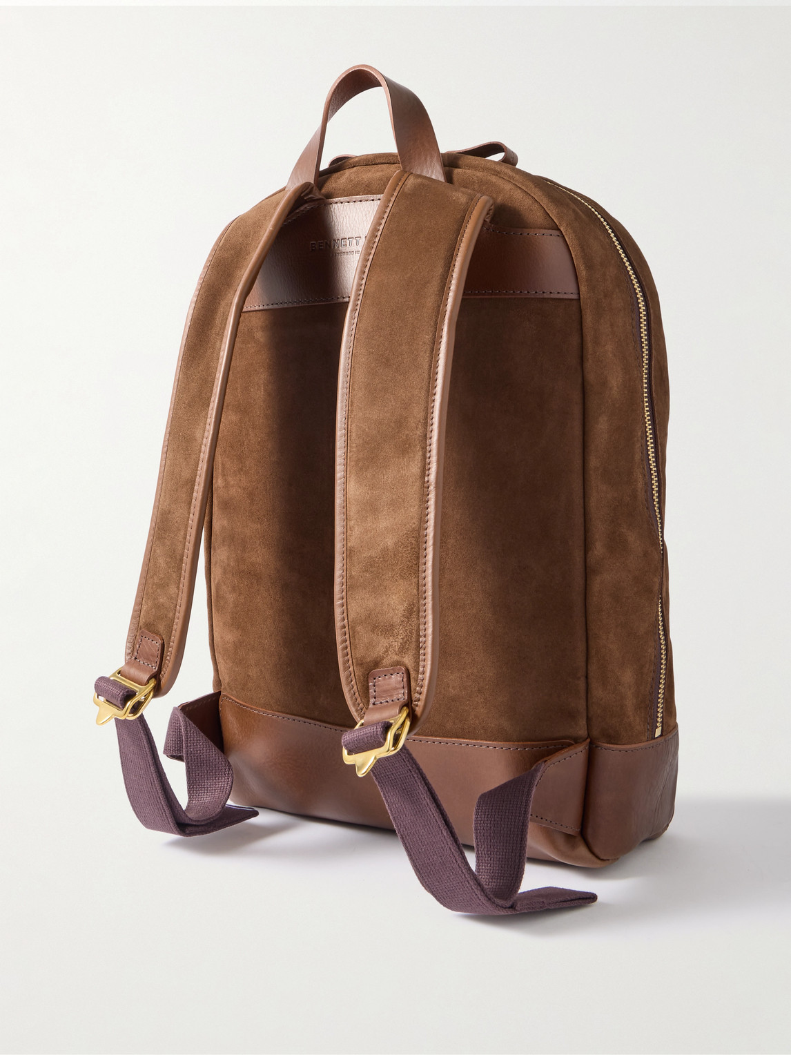 Bennett Winch Leather-trimmed Suede Backpack In Brown