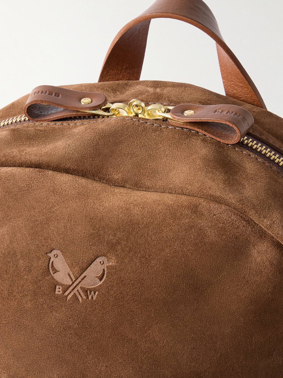 Bennett Winch Leather-trimmed Suede Backpack In Brown