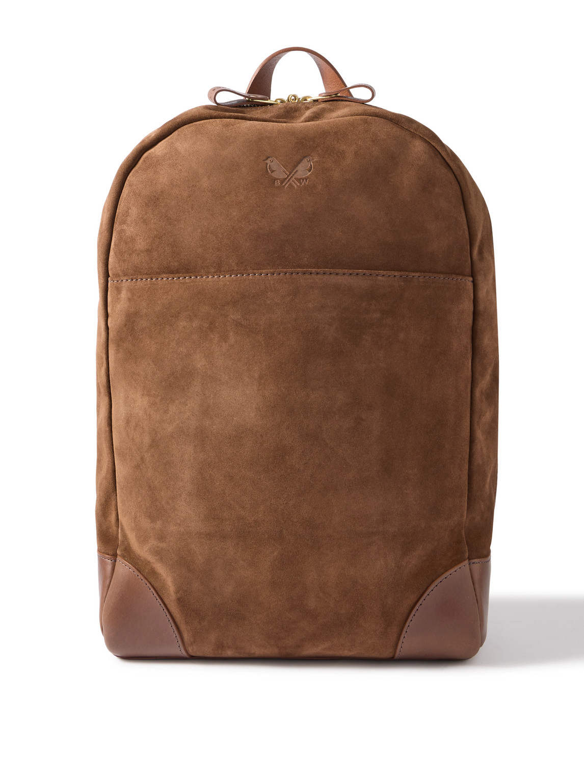 Bennett Winch Leather-trimmed Suede Backpack In Brown