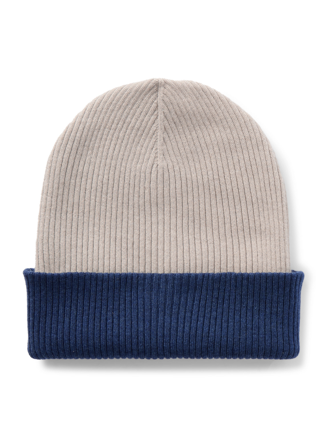 Brunello Cucinelli Reversible Ribbed Cashmere Beanie In Neutral