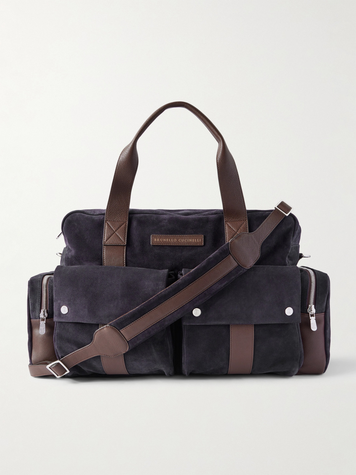 Brunello Cucinelli Leather-Trimmed Suede Weekend Bag - Men