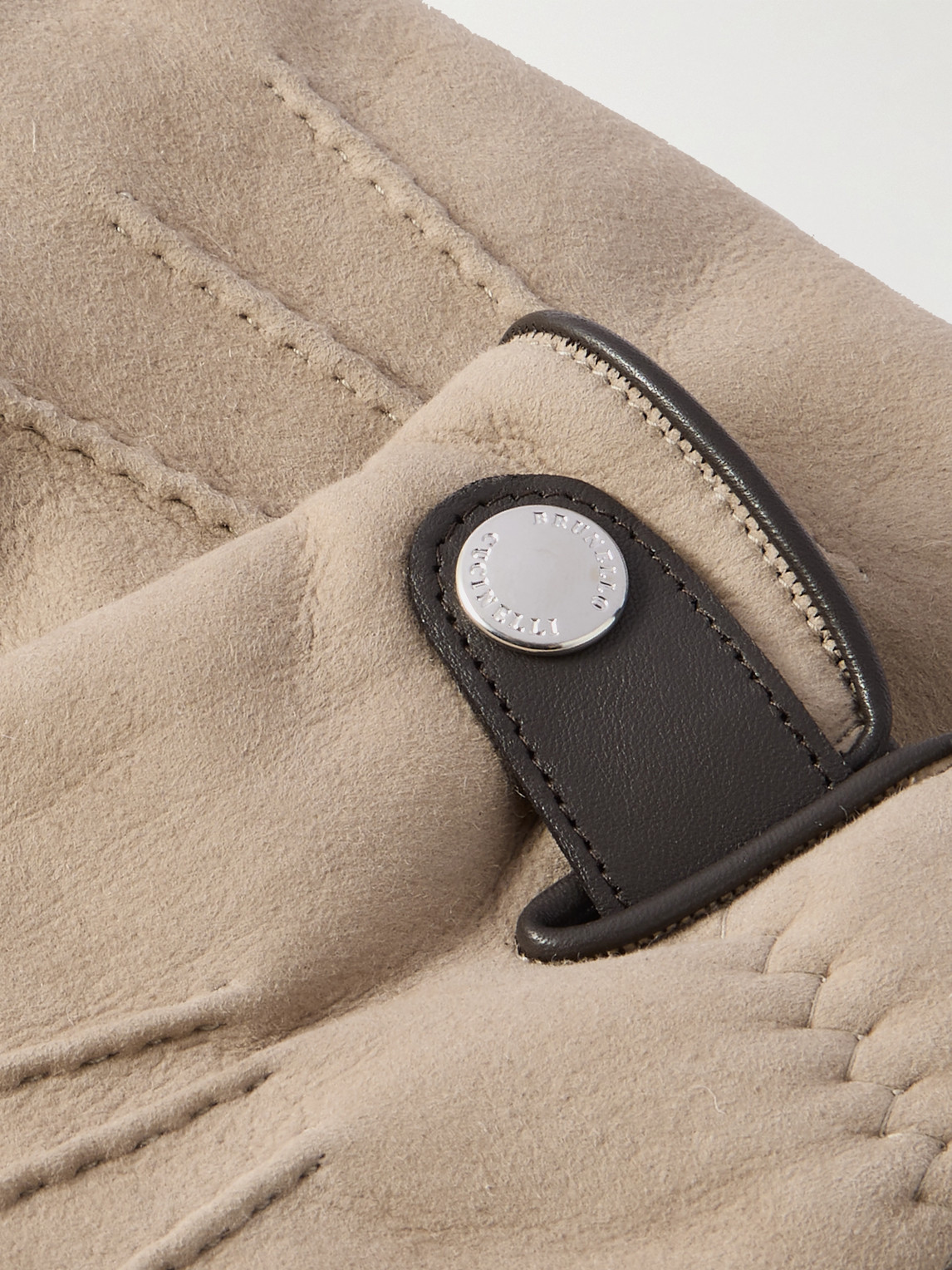 Brunello Cucinelli Leather Gloves In Neutral