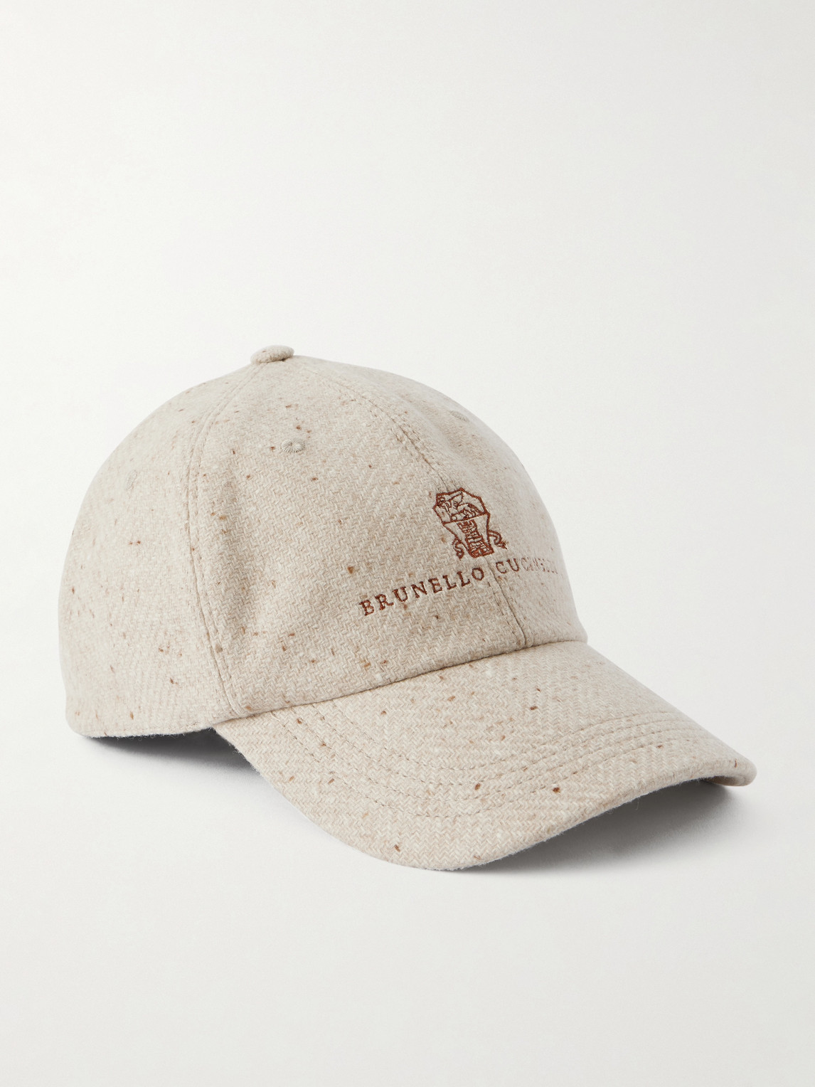Brunello Cucinelli Logo-embroidered Wool And Cashmere-blend Baseball Cap In Neutral