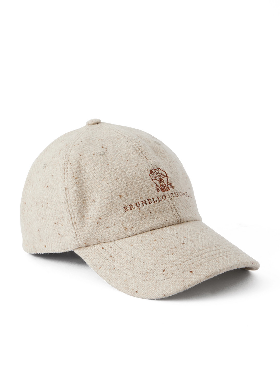 Brunello Cucinelli Logo-embroidered Wool And Cashmere-blend Baseball Cap In Neutral