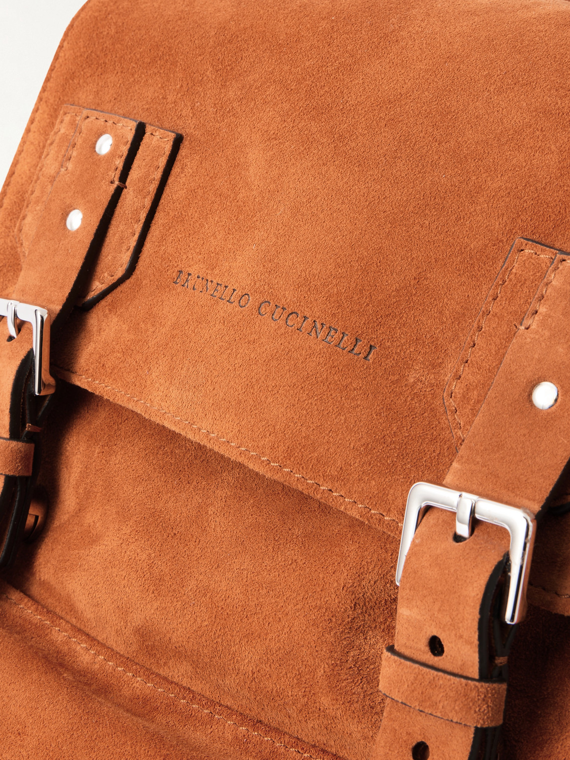  Brunello Cucinelli - Suede Backpack - Men - Brown 