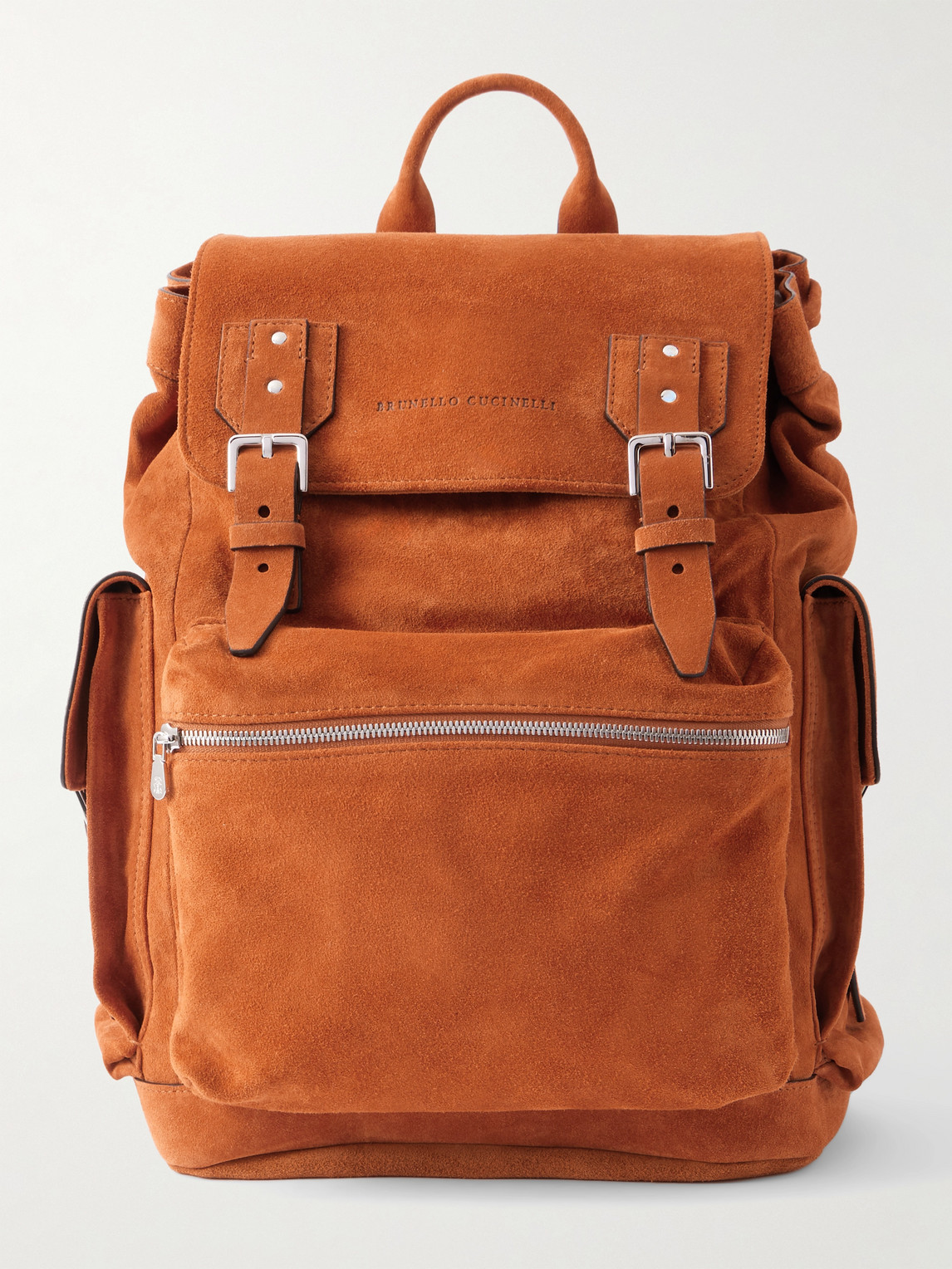 Brunello Cucinelli Suede Backpack In Brown