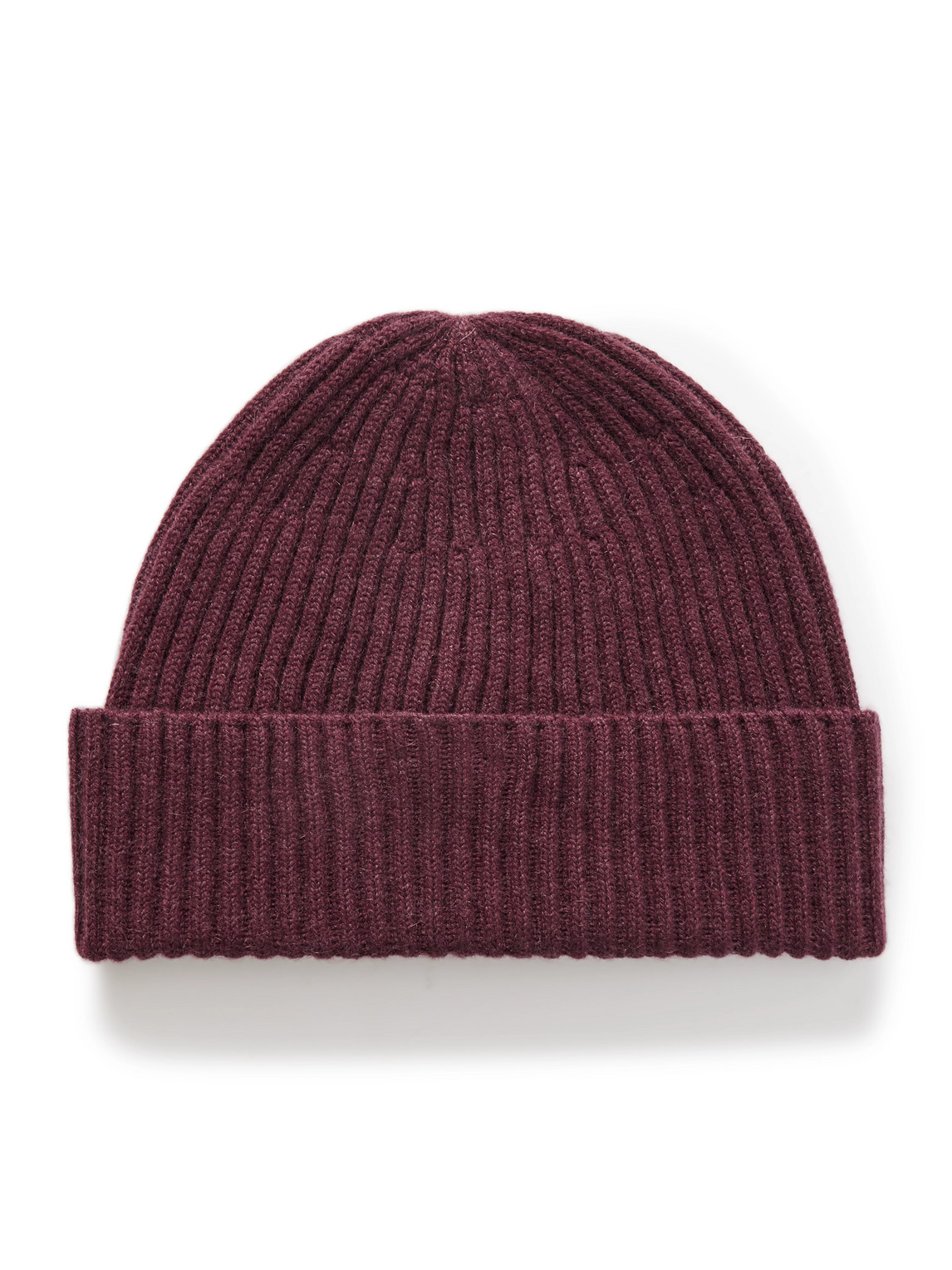 Brunello Cucinelli Ribbed Cashmere Beanie In Burgundy