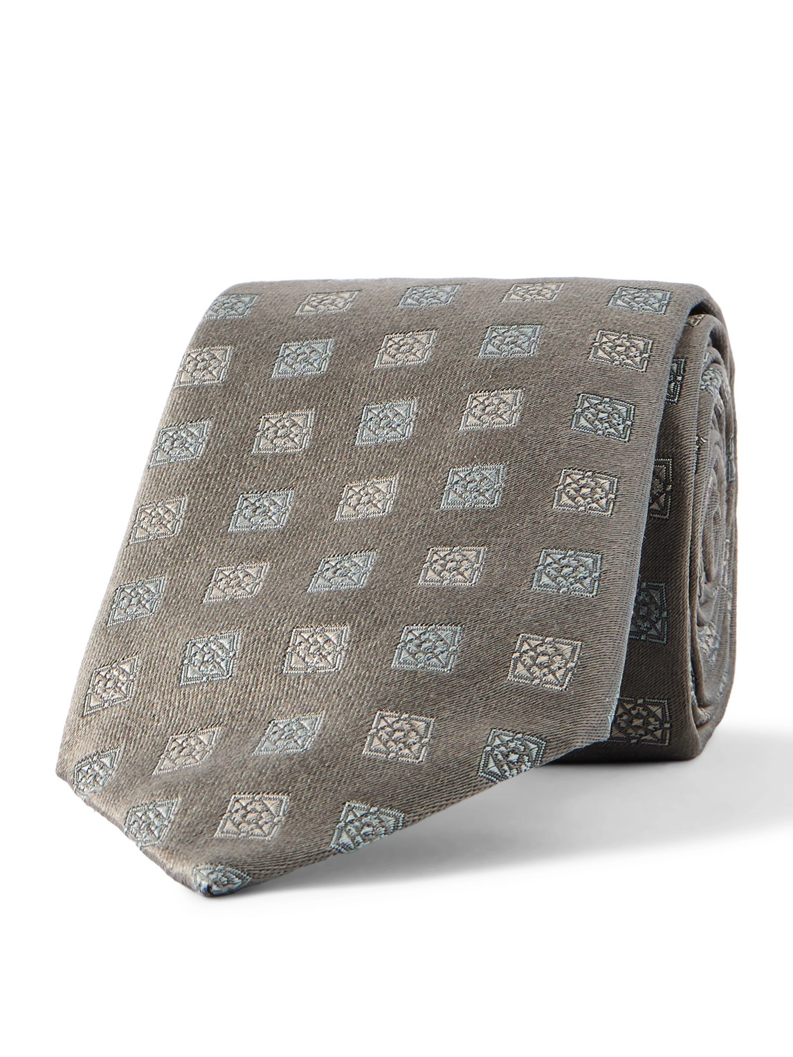 Brunello Cucinelli 8cm Silk-jacquard Tie In Gray