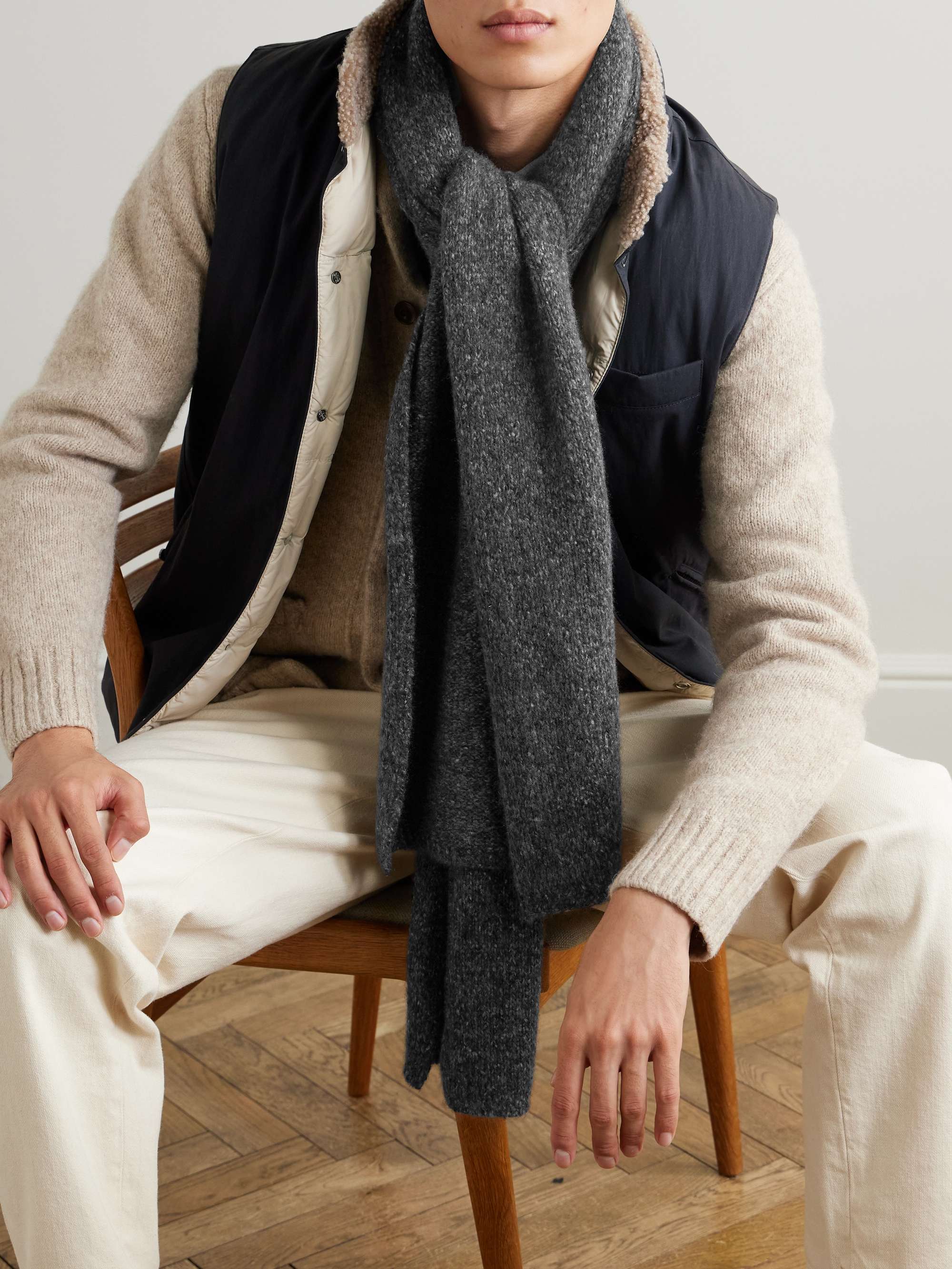 小物 JOHNSTONS CASHMERE SOLID MUFFLER MRN JOHNSTONS CASHMERE SOLID MUFFLER MRN
