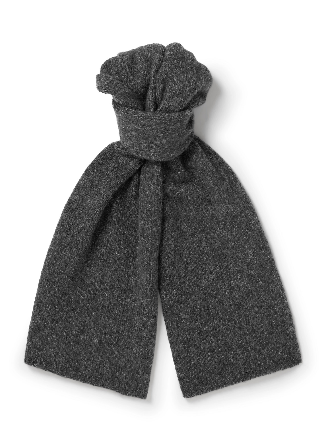 Johnstons Of Elgin Brushed Cashmere And Silk-blend Scarf In Gray