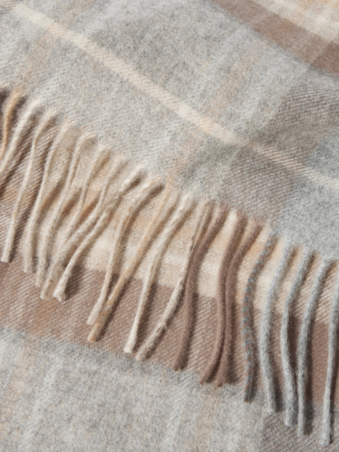 Johnstons Of Elgin Fringed Checked Cashmere Scarf In Multi