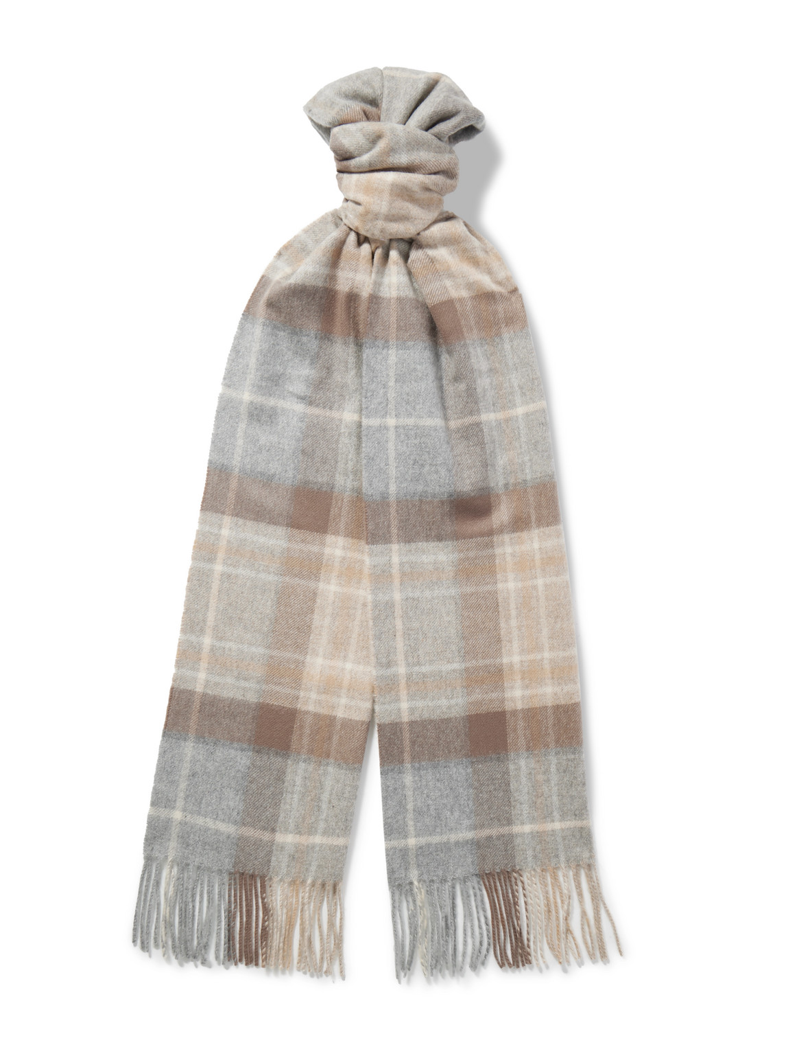 Johnstons Of Elgin Fringed Checked Cashmere Scarf In Multi