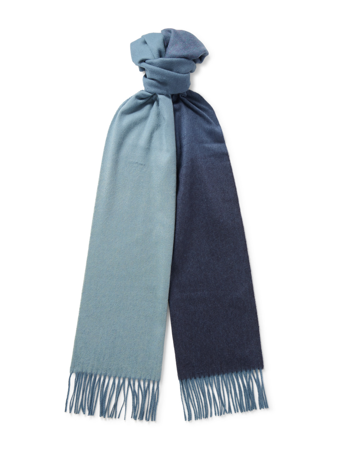 Johnstons Of Elgin Fringed Ombré Cashmere Scarf In Blue