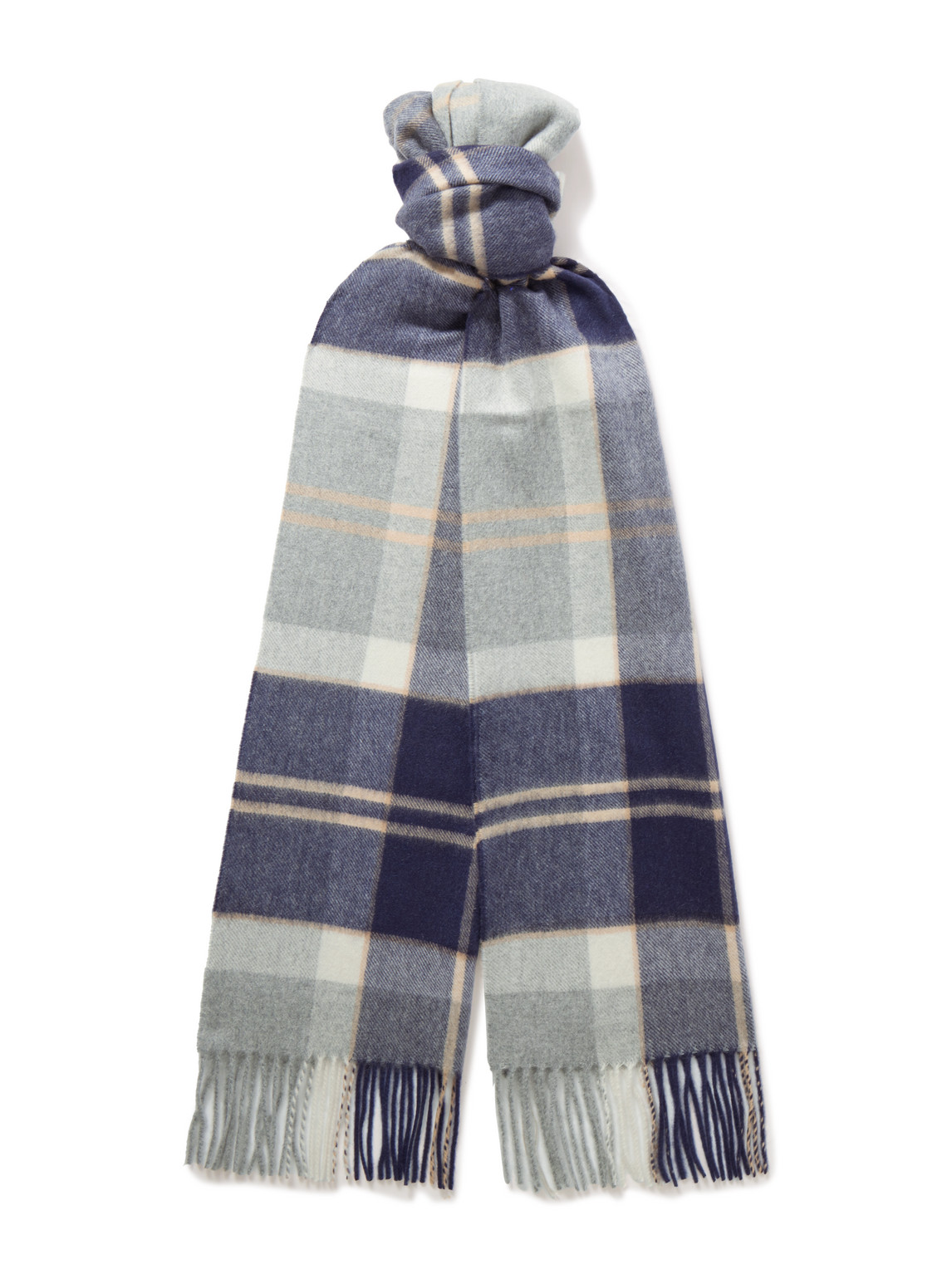 Johnstons Of Elgin Fringed Checked Cashmere Scarf In Multi