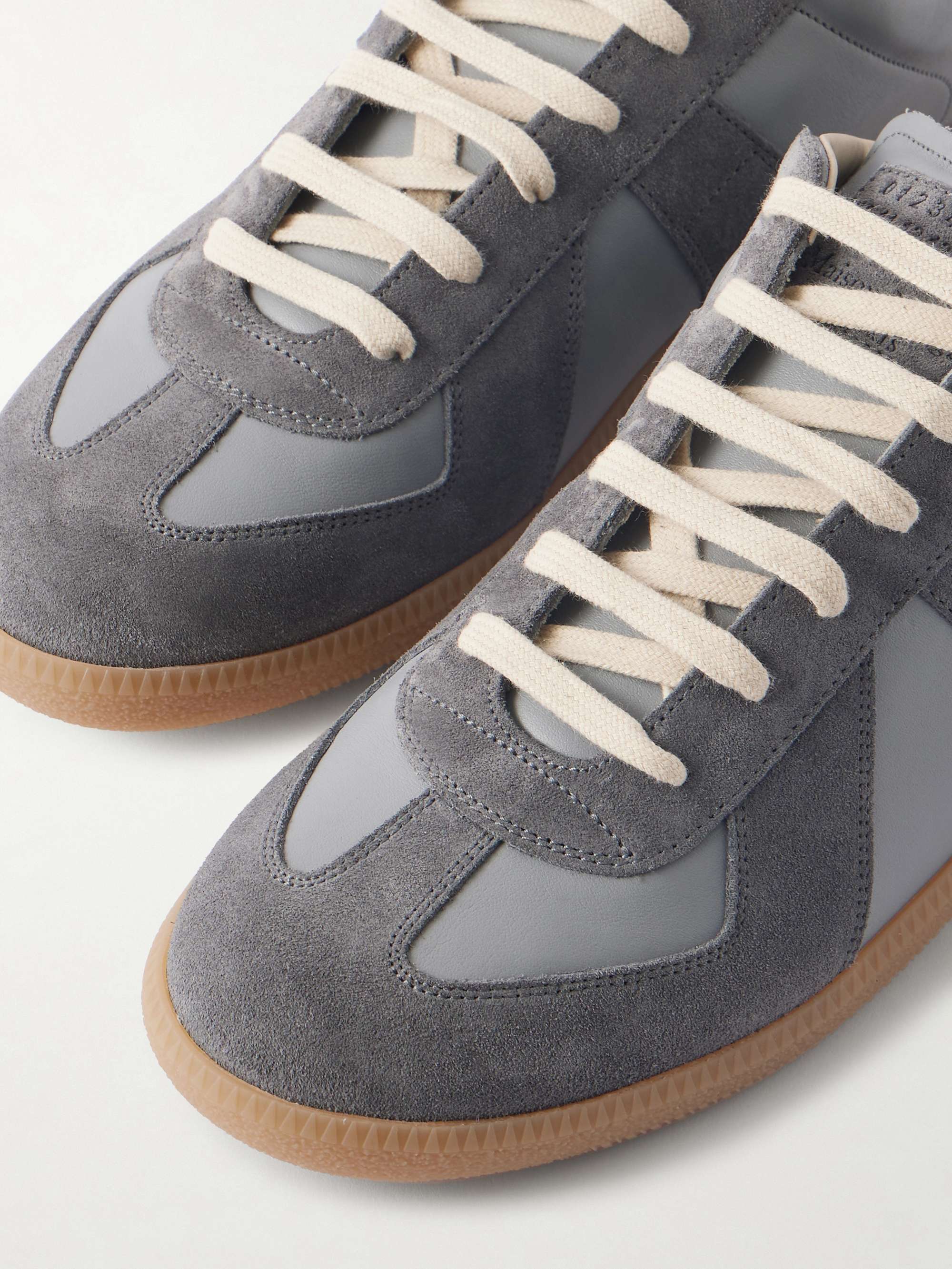 MAISON MARGIELA Replica Leather and Suede Sneakers