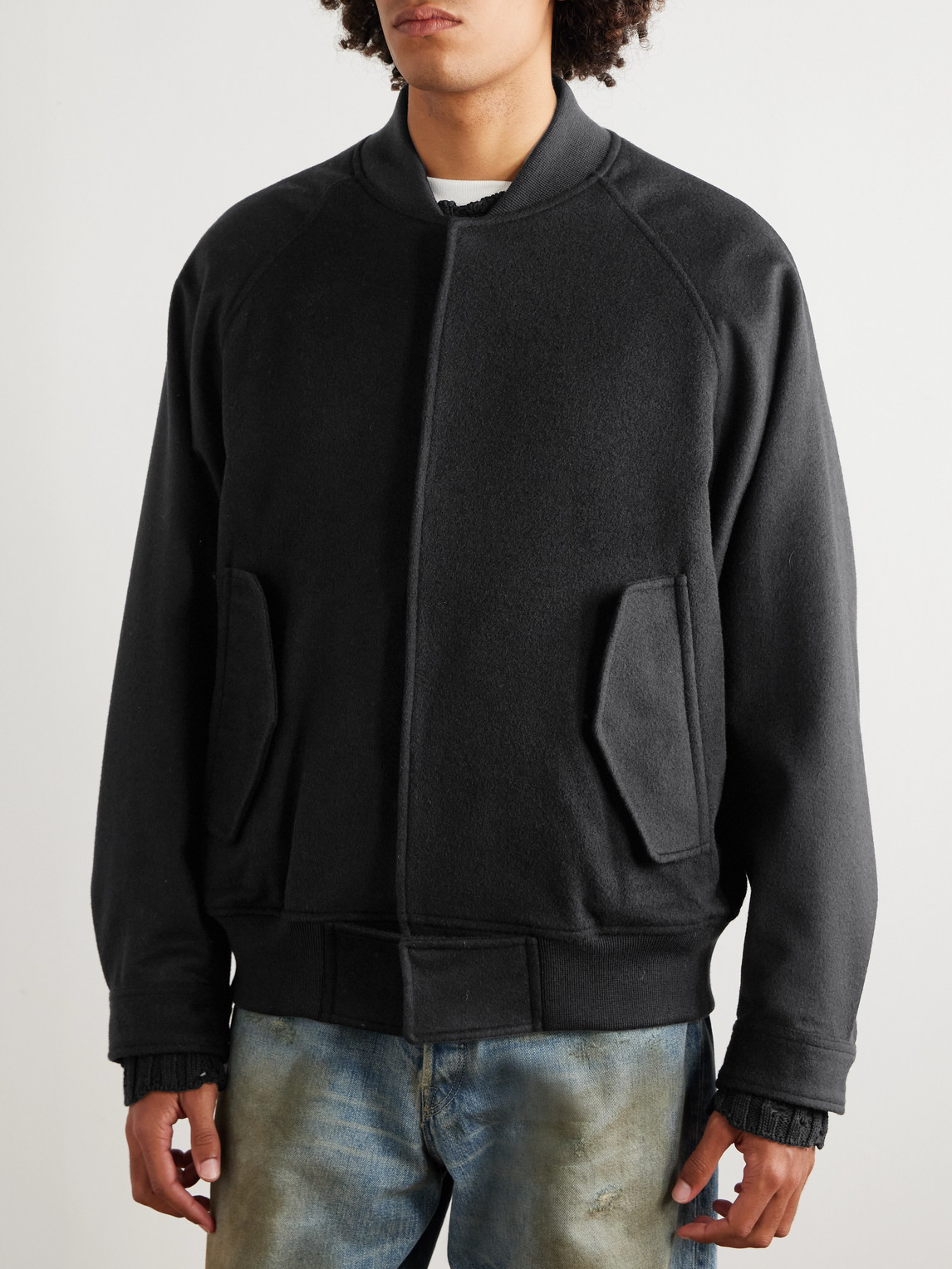 Ssstein Wool And Cashmere-blend Jacket In Black
