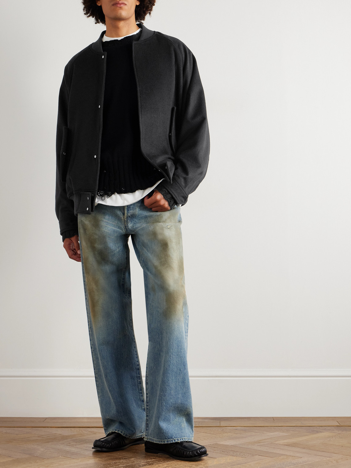 Ssstein Wool And Cashmere-blend Jacket In Black