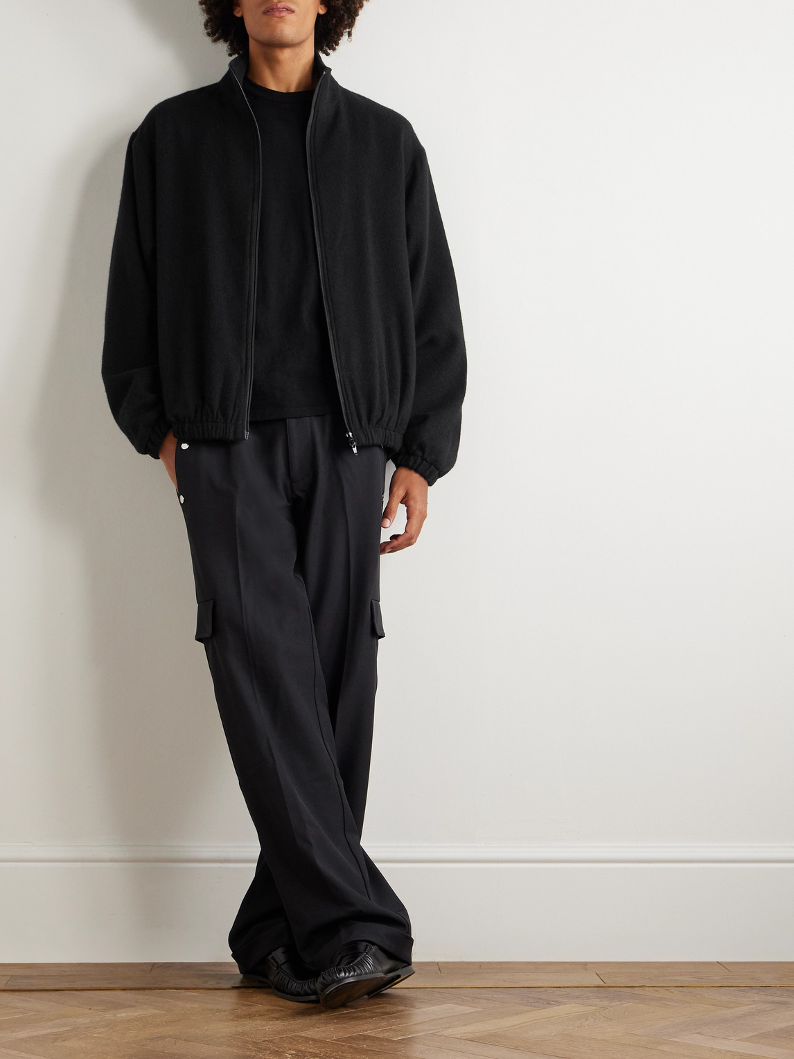 Ssstein Wool And Cashmere-blend Jacket In Black