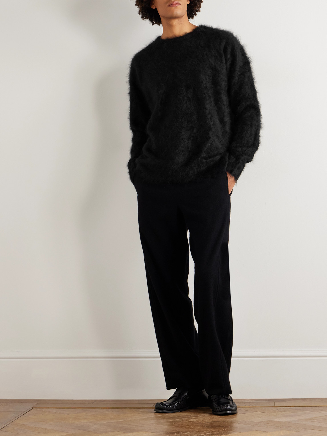 Ssstein Brushed-cashmere Sweater In Black
