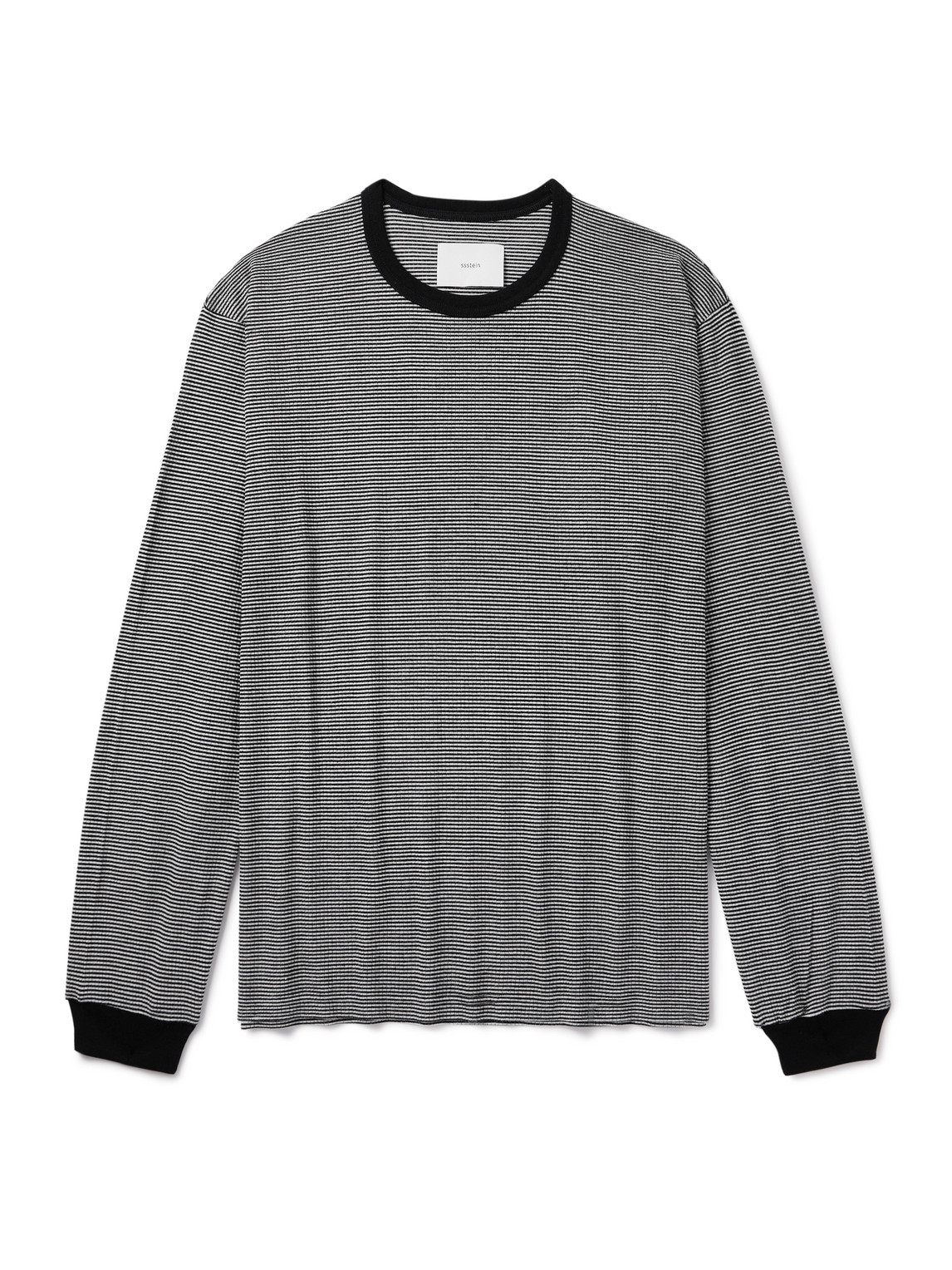Ssstein Striped Super 120s Wool-jersey T-shirt In Gray