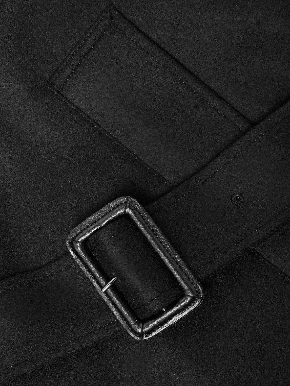 Ssstein Investigated Oversized Belted Super 120's Wool Coat In Black