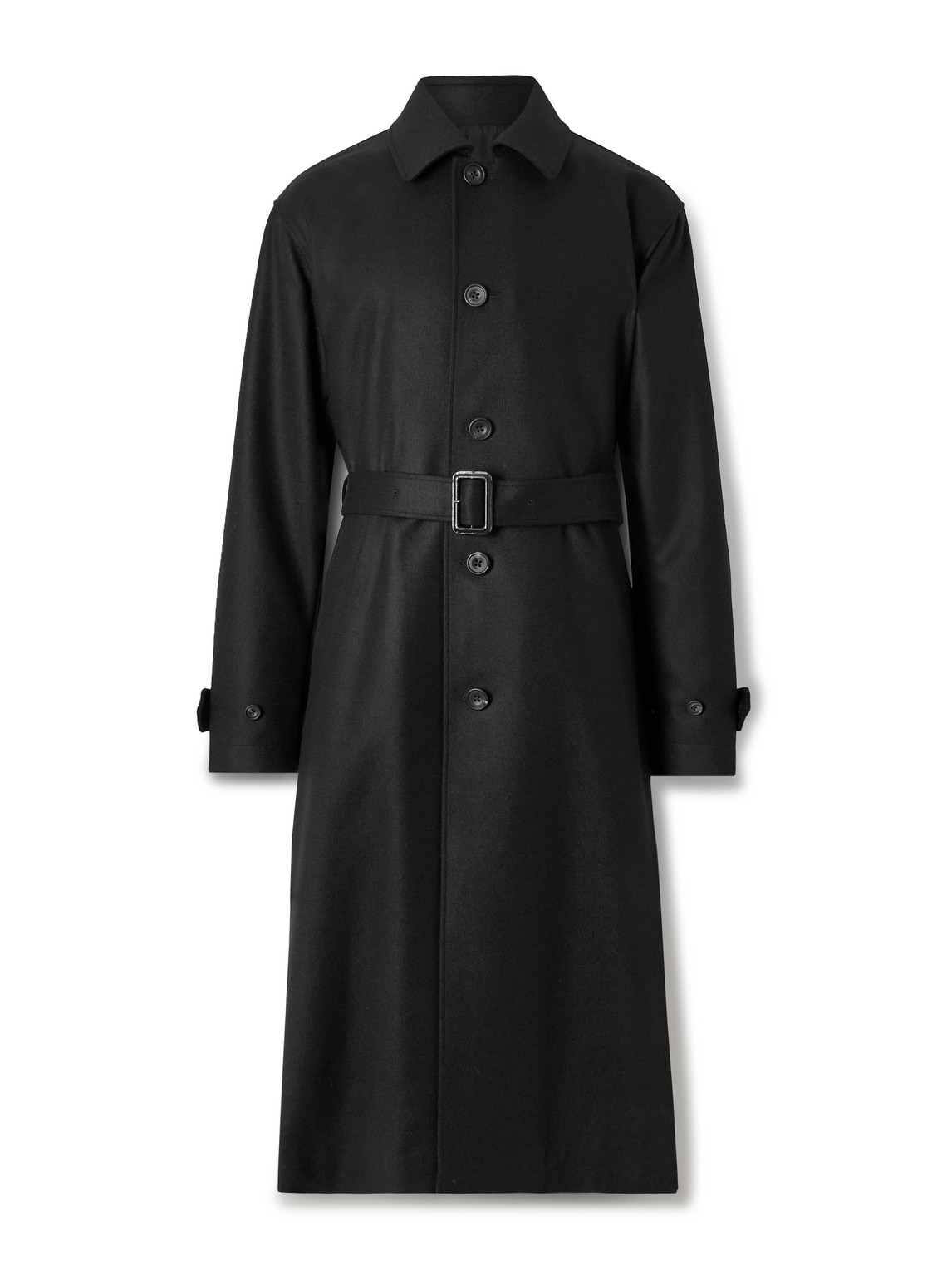 Ssstein Investigated Oversized Belted Super 120's Wool Coat In Black