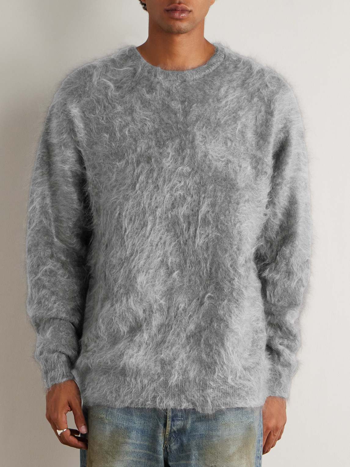 Ssstein Brushed-cashmere Sweater In Gray