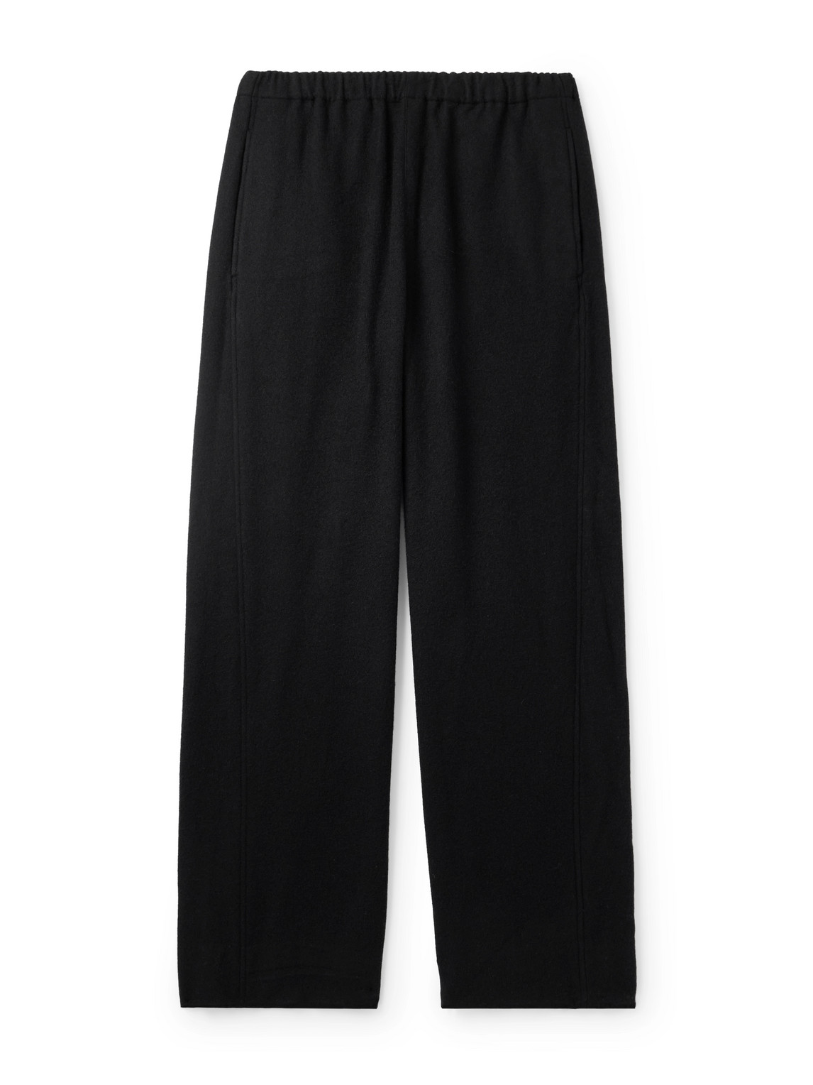 Ssstein Straight-leg Wool And Cashmere-blend Trousers In Black
