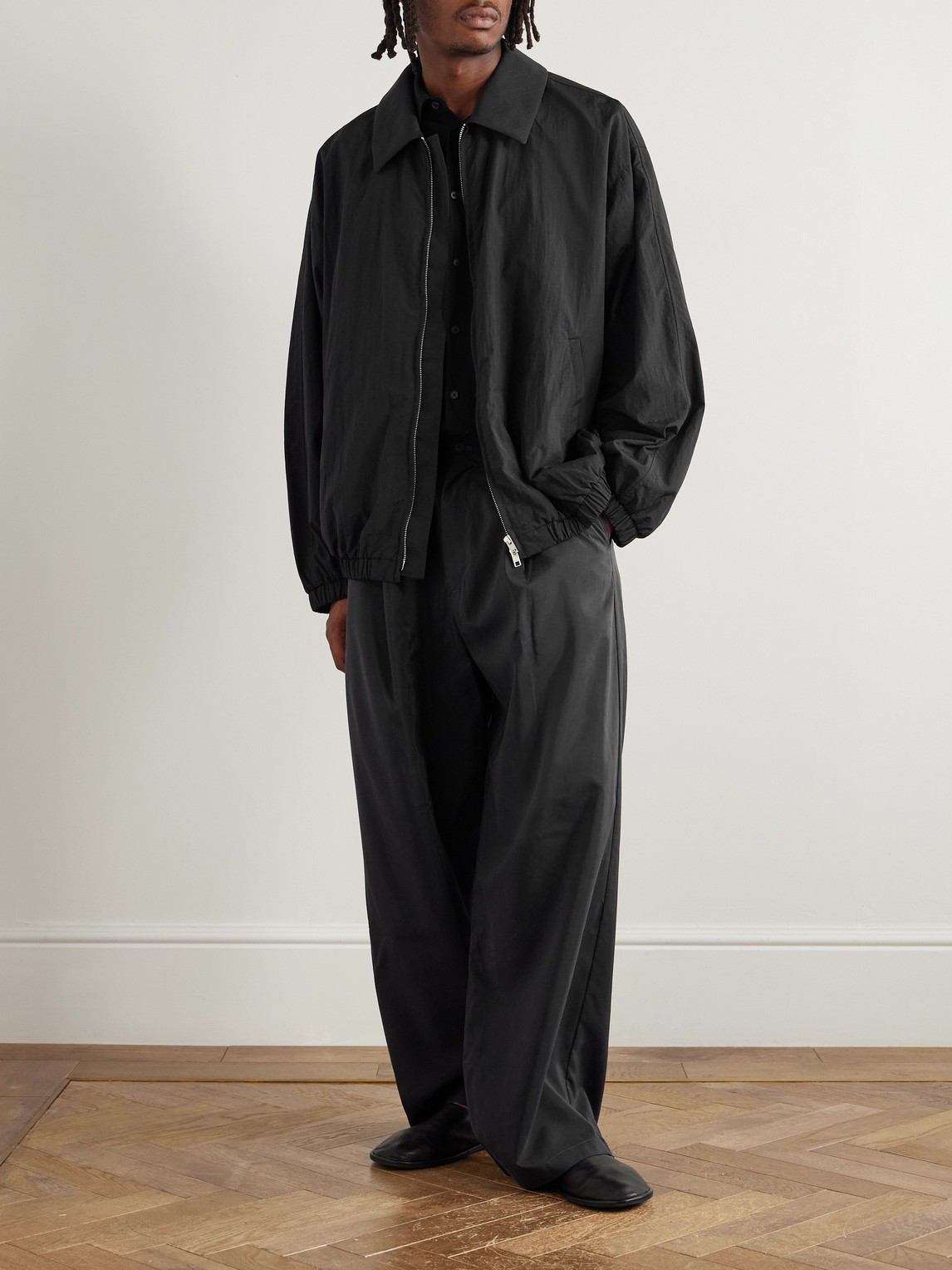 Ssstein Oversized Nylon Jacket In Black