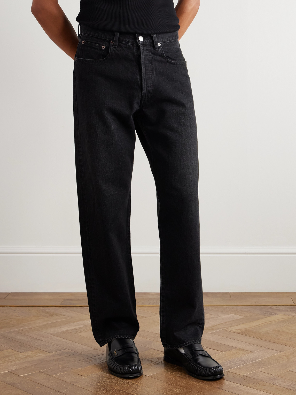 Ssstein Vintage Reproduction Tapered Jeans In Black