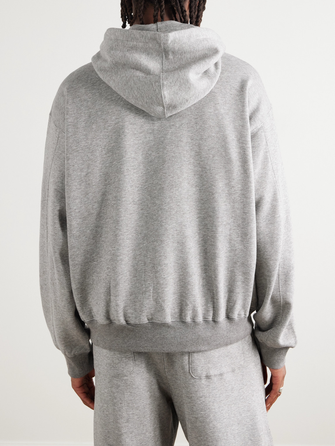 Ssstein Cotton And Yak-blend Jersey Zip-up Hoodie In Gray