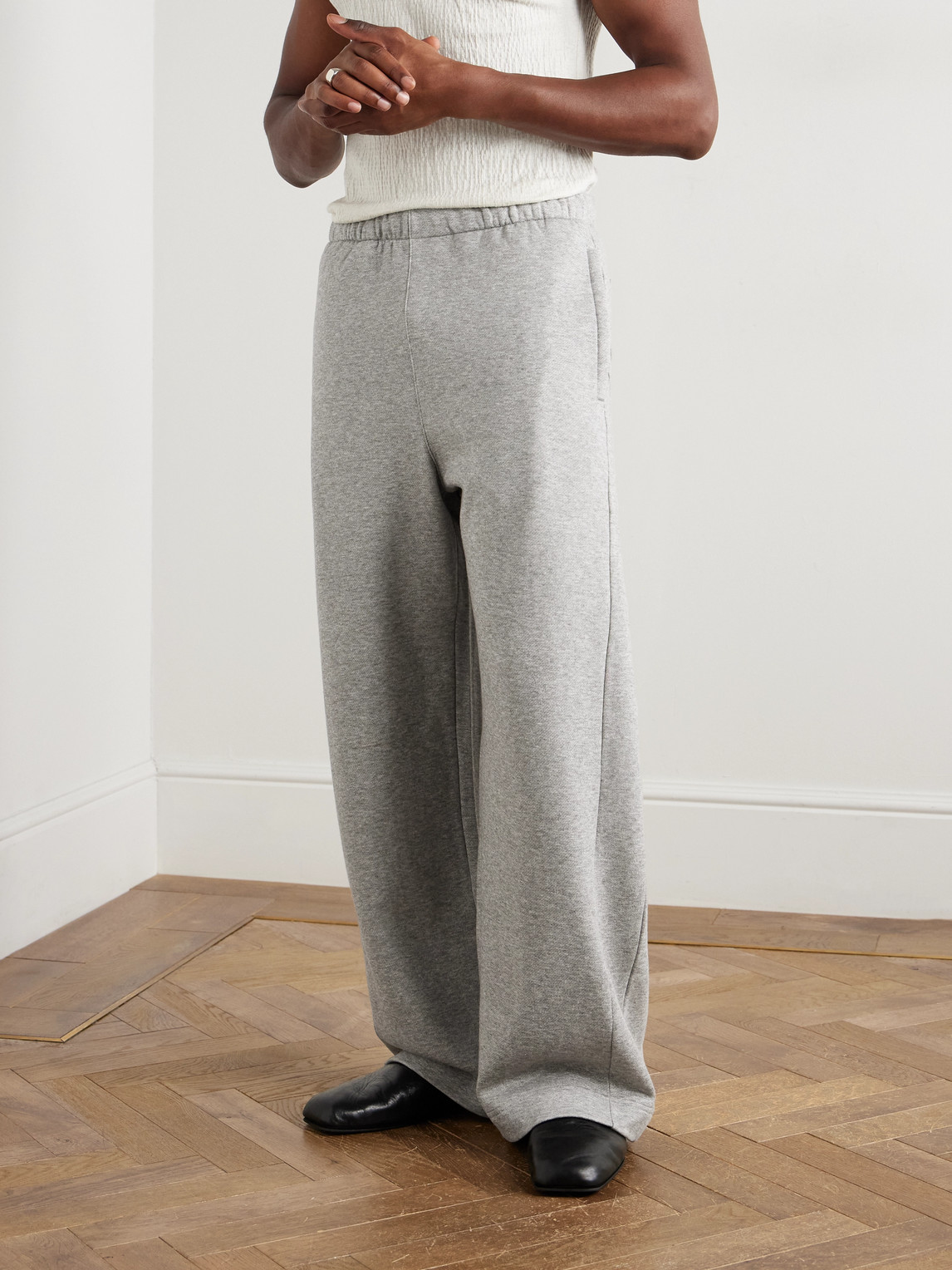 Ssstein Straight-leg Cotton And Yak-blend Jersey Sweatpants In Gray