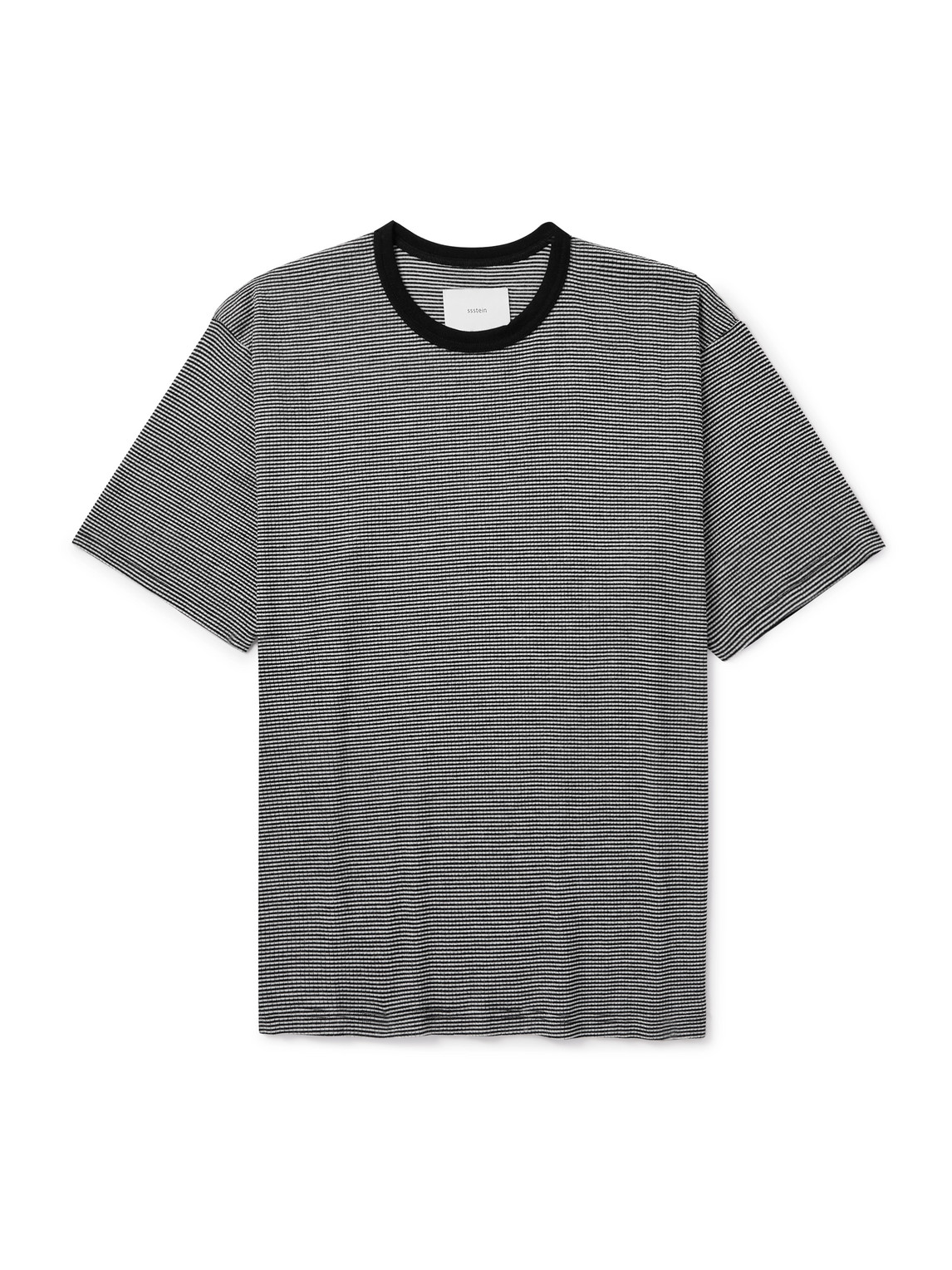 Ssstein Striped Super 120s Wool T-shirt In Gray