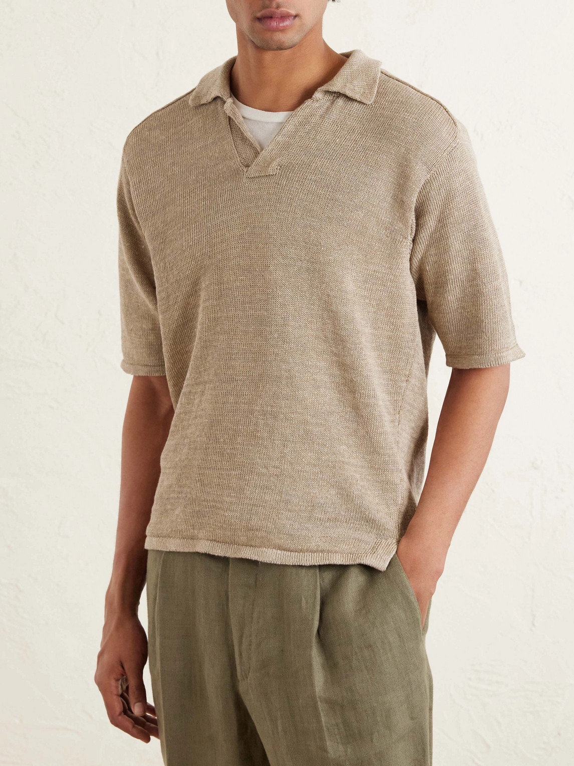  Inis Meáin - Linen Polo Shirt - Men - Neutrals - M 